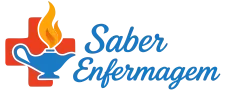 "Logo do blog Saber Enfermagem com design moderno representando saúde, cuidado e conhecimento"